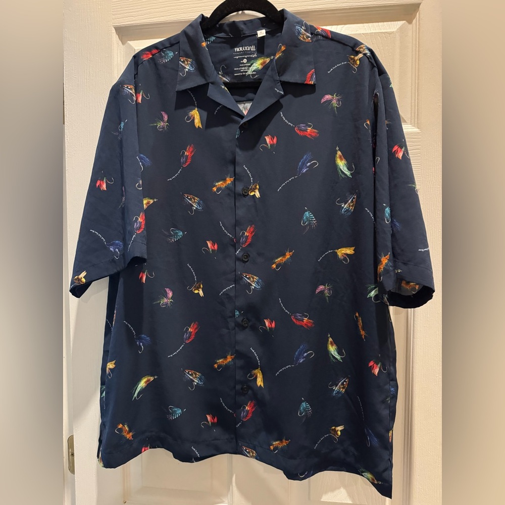 Nowartt Fly Fishing Button Up Short Sleeve Shirt XL : For GU Art Collection RARE